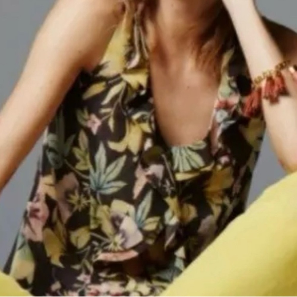 CAbi #3256 Osaka Ruffle Top, Small - Picture 1 of 9